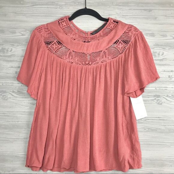 NWT ZARA LACE CROCHET FLOWY BLOUSE - Picture 1 of 4